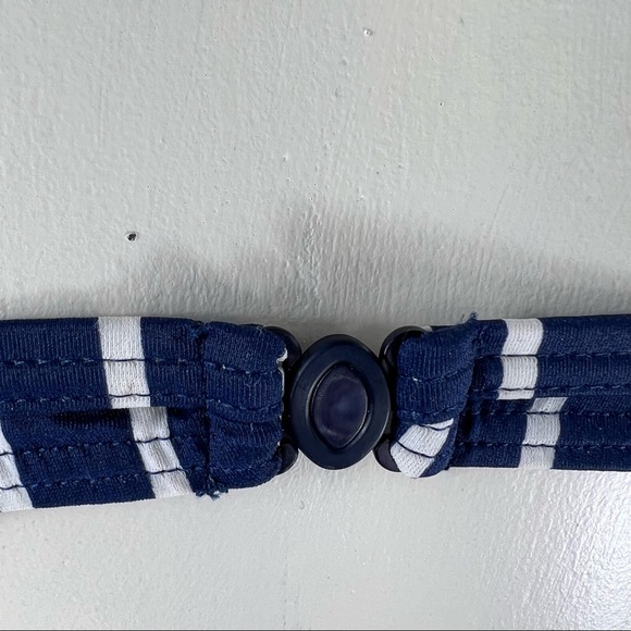 VINTAGE WONDERBRA 90s Navy & White Stripes One Piece Swim Suit Size 10 NWT - Picture 12 of 16